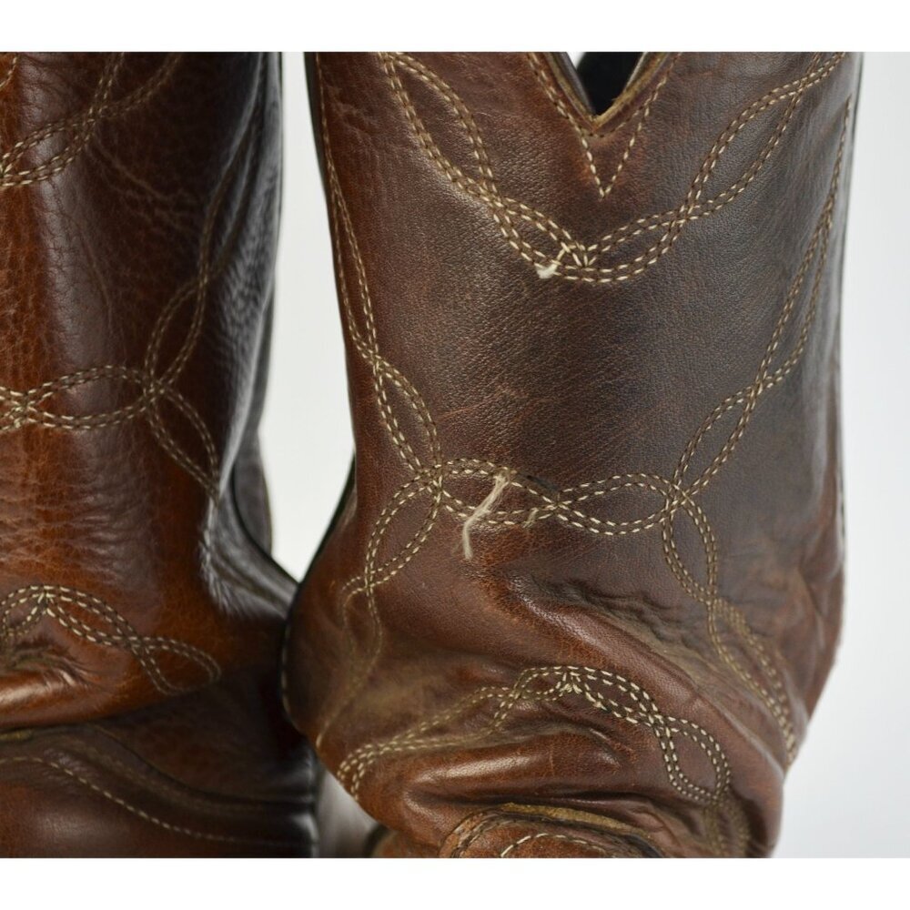 Vintage Vulcan Men's Brown Leather Cowboy Boots - Picture 4 of 8